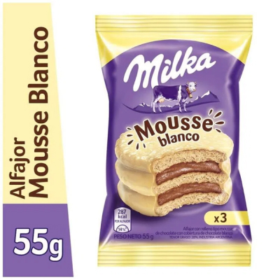 Alfajor Milka Mousse Blanco Triple 55Gr.