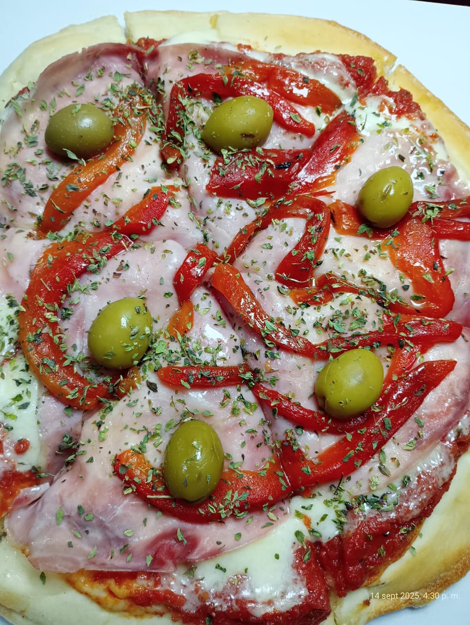 Pizza Jamón Y Morrones