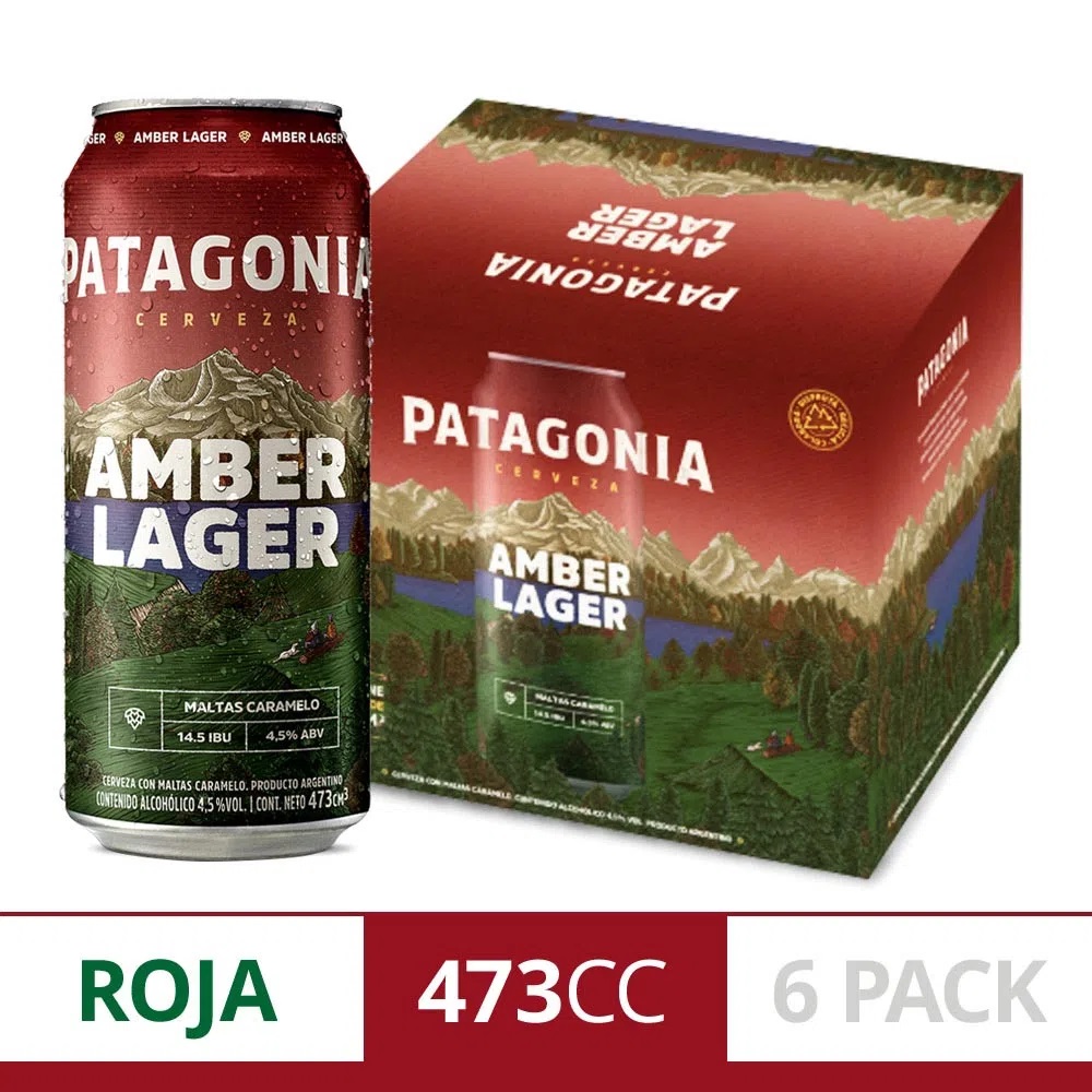 Six Pack Patagonia Amber Lager 473CC