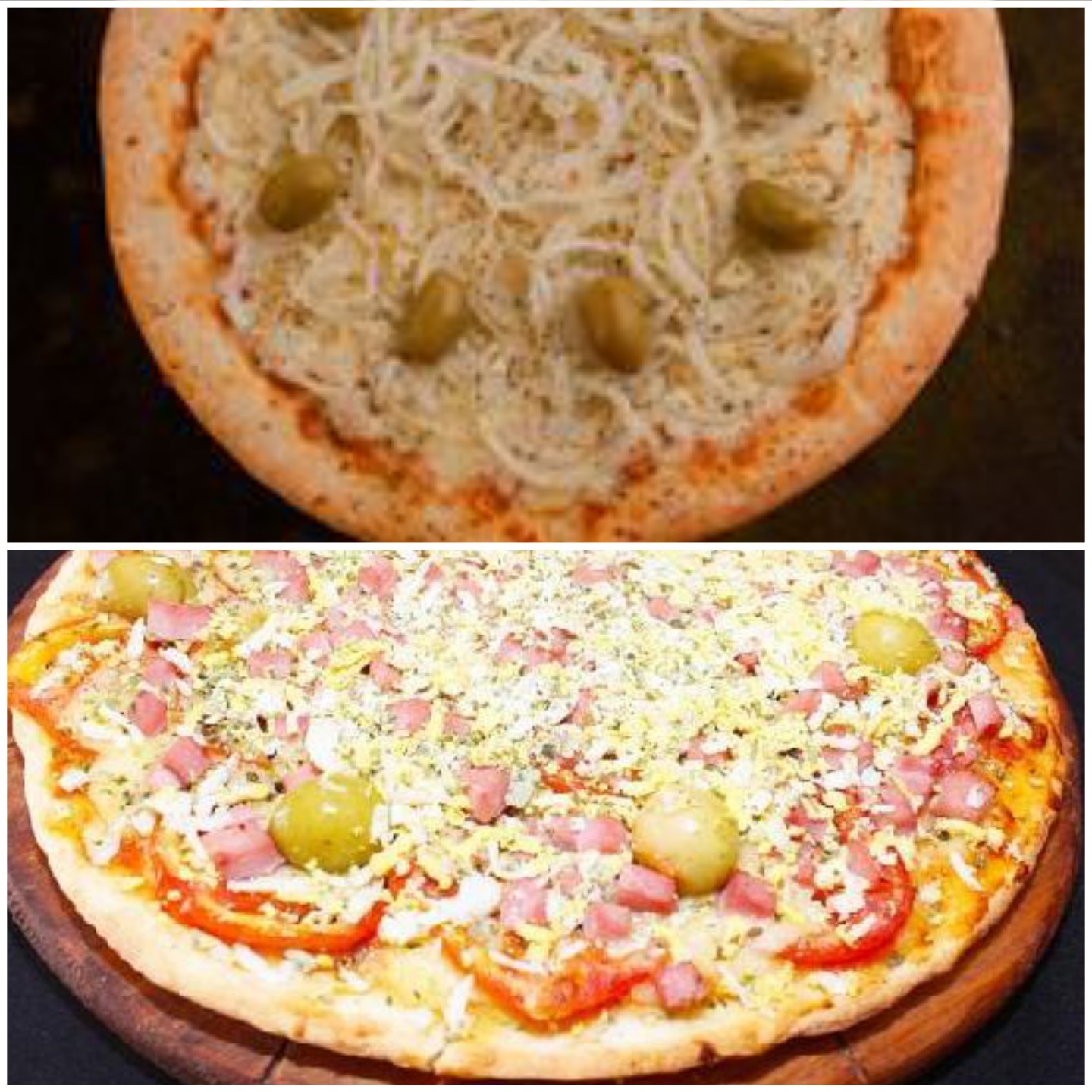 Pizza Muzza y Jamón + Pizza Fuga