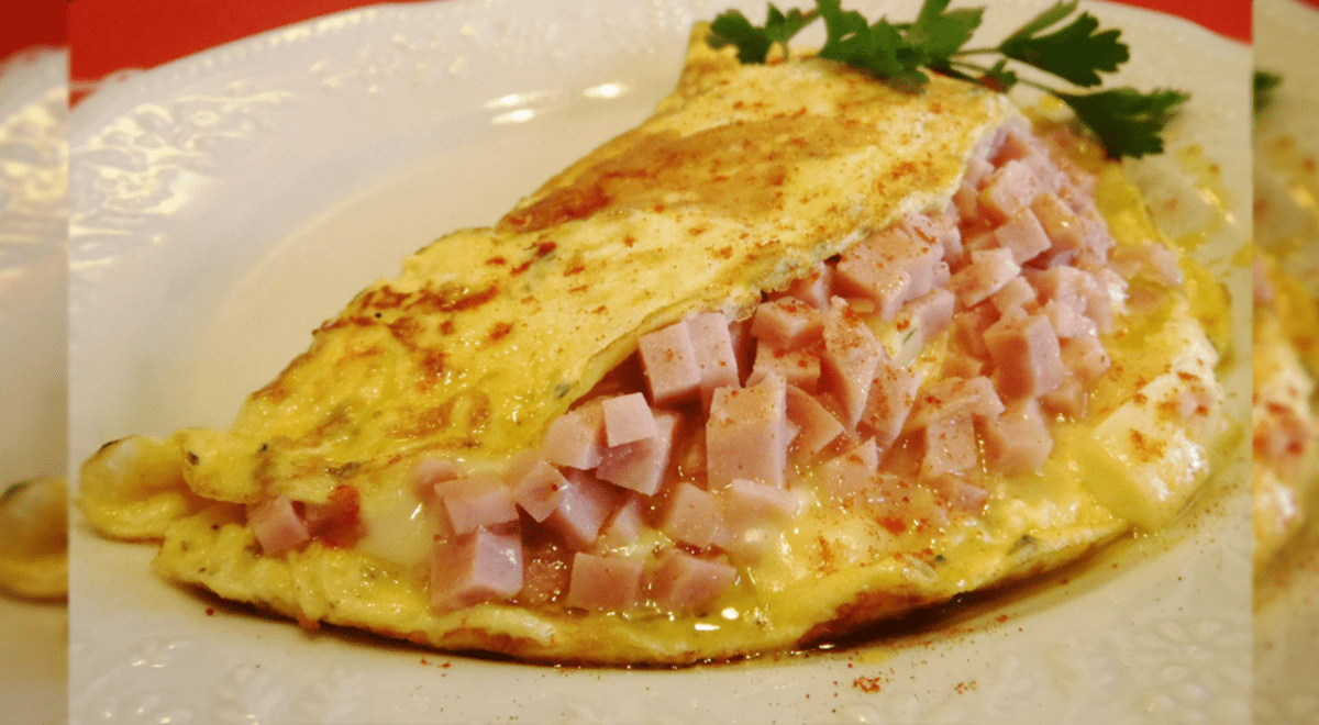 Omelette Jamón Y Queso + Papa Fritas