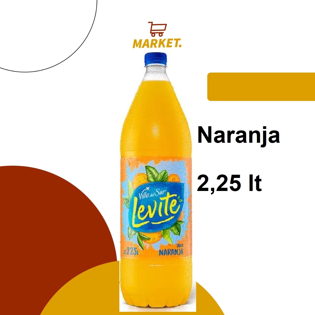 Agua Saborizada Levite Naranja 2,25L