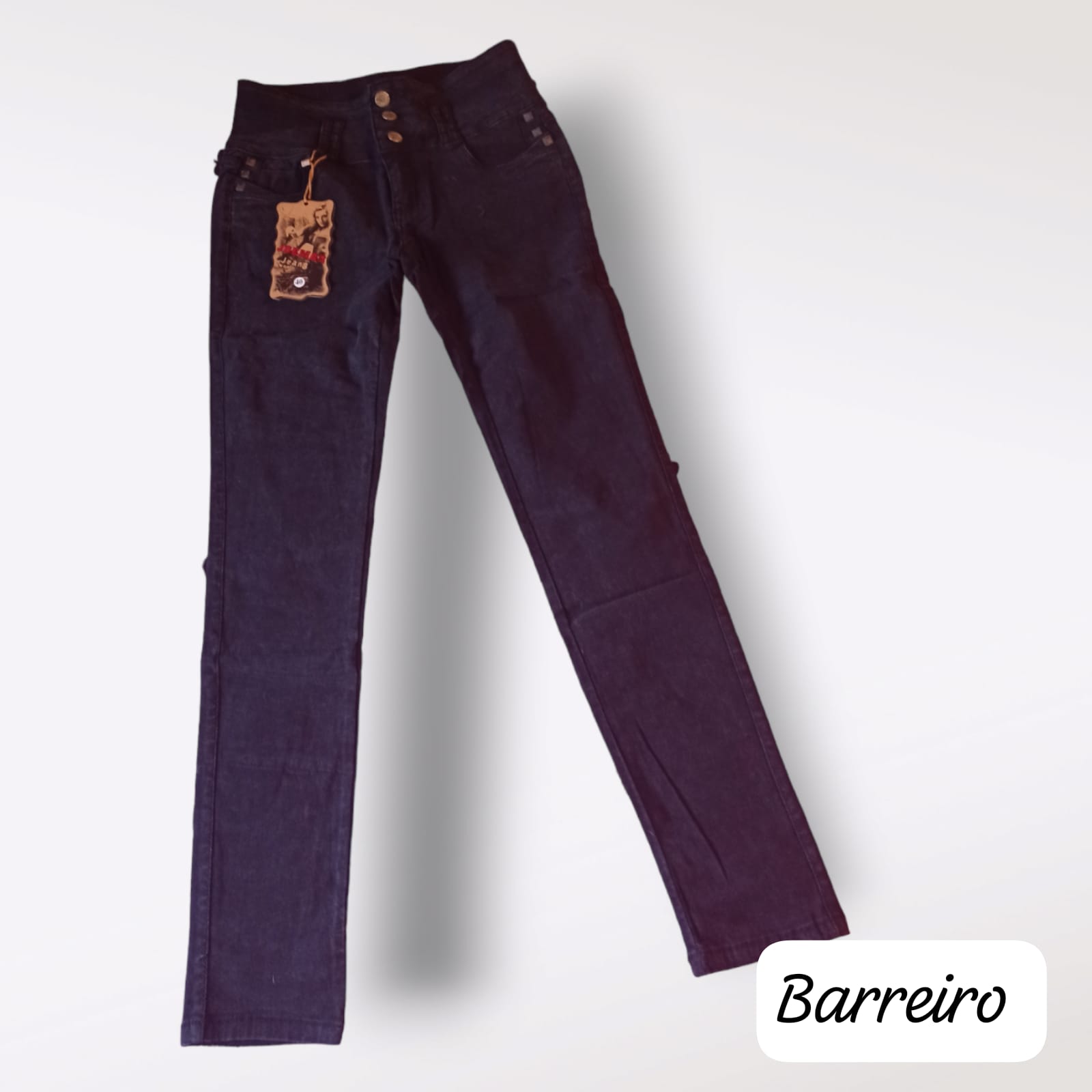 Jean Negro Oxido Prelavado Super Elastizado Cintura Ancha