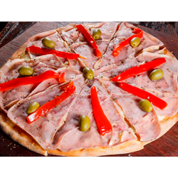 Pizza Jamón y Morrón