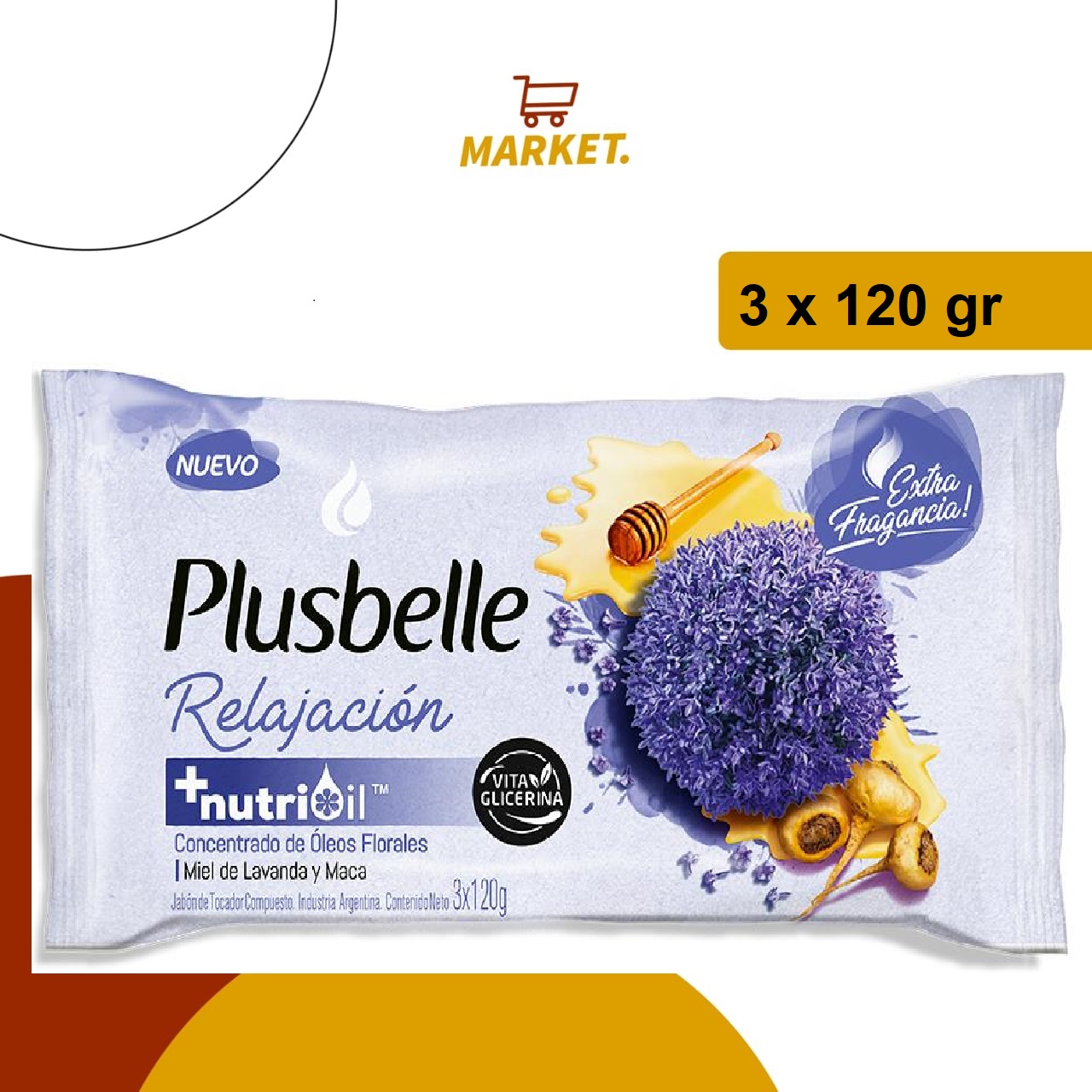 Jabón Plusbelle Relajación 3x120 g