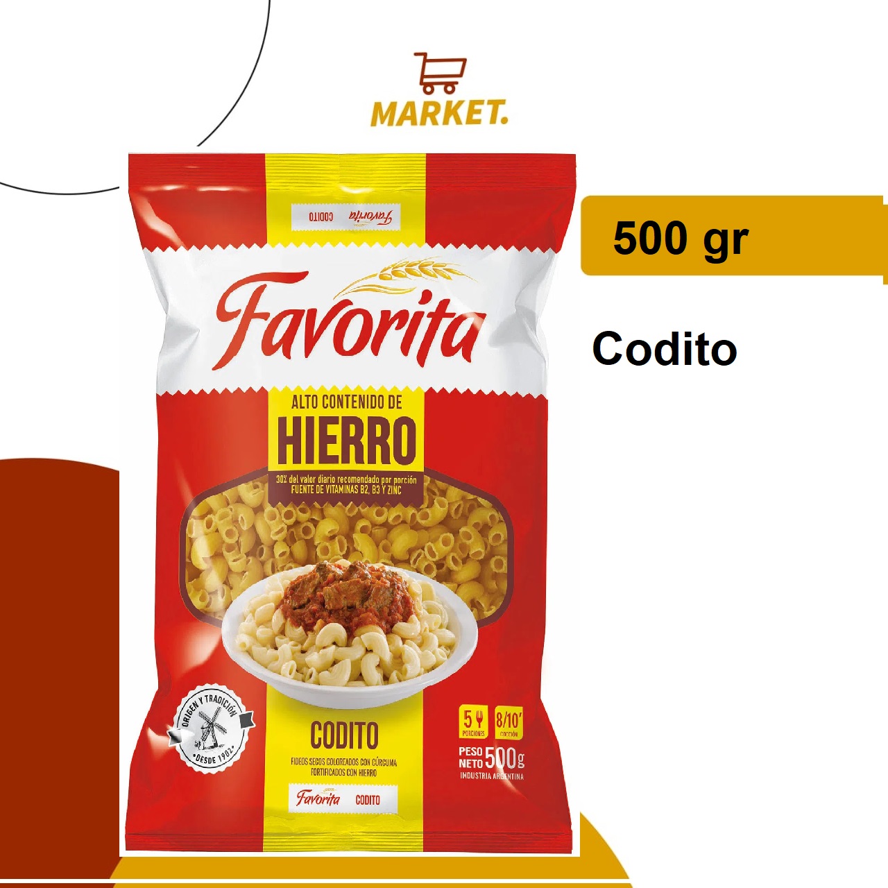 Fideos Codito Favorita 500g