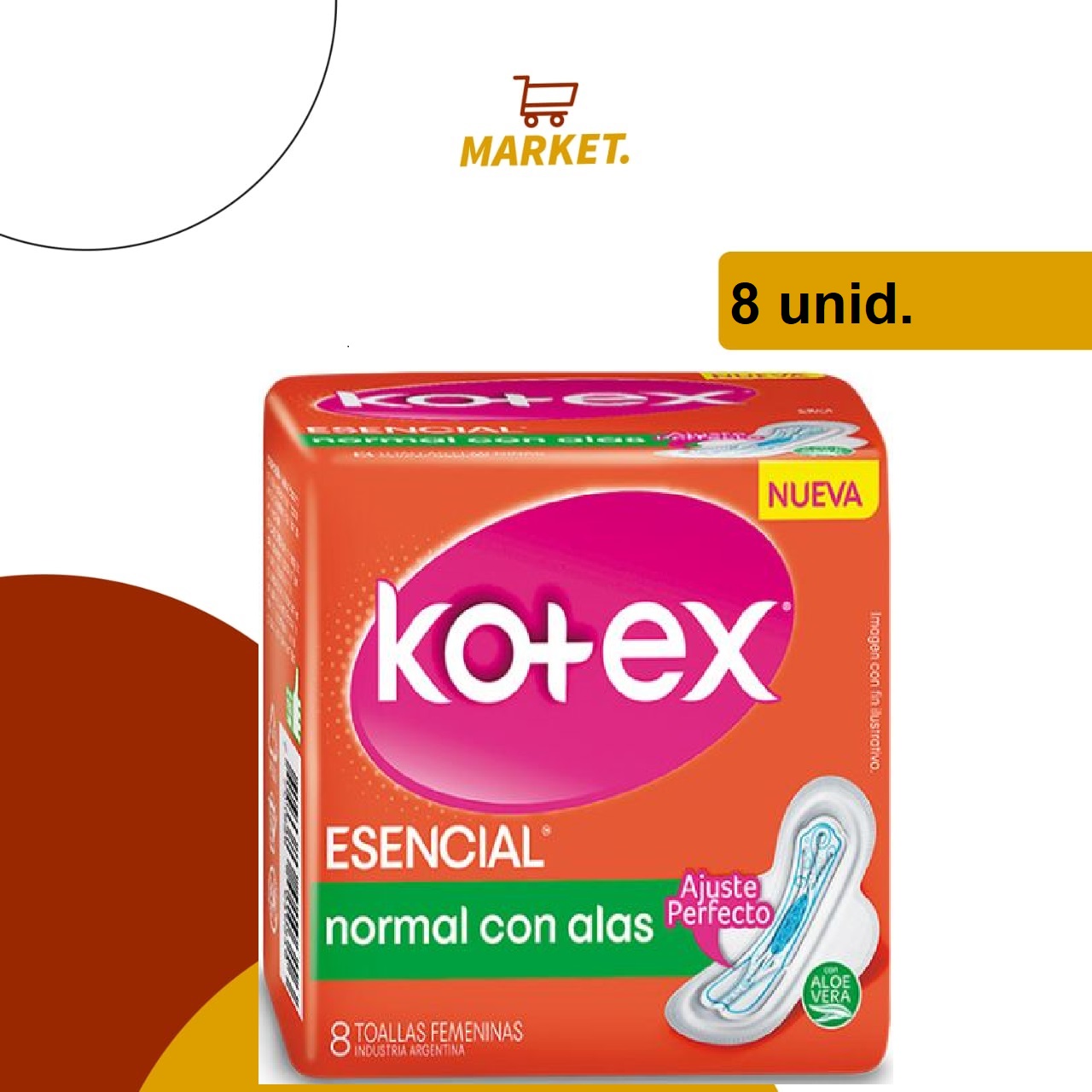 Toallas Fem. Kotex Esencial 8u.