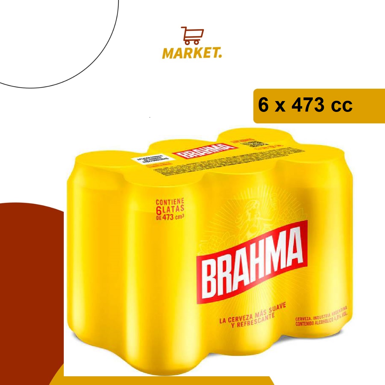 6pack Brahma Amarilla 473cc