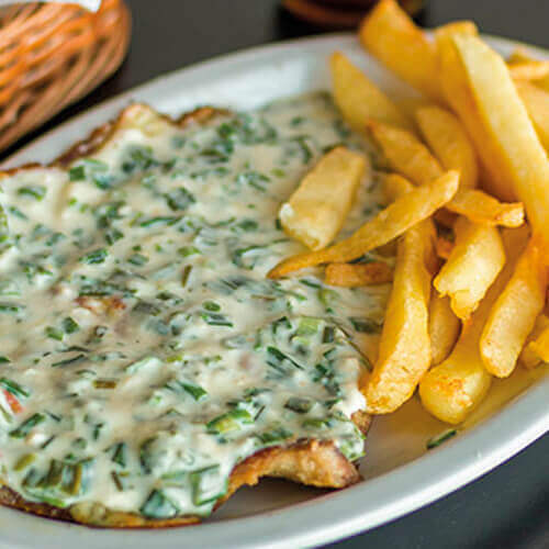 Milanesa al Verdeo+ Fritas
