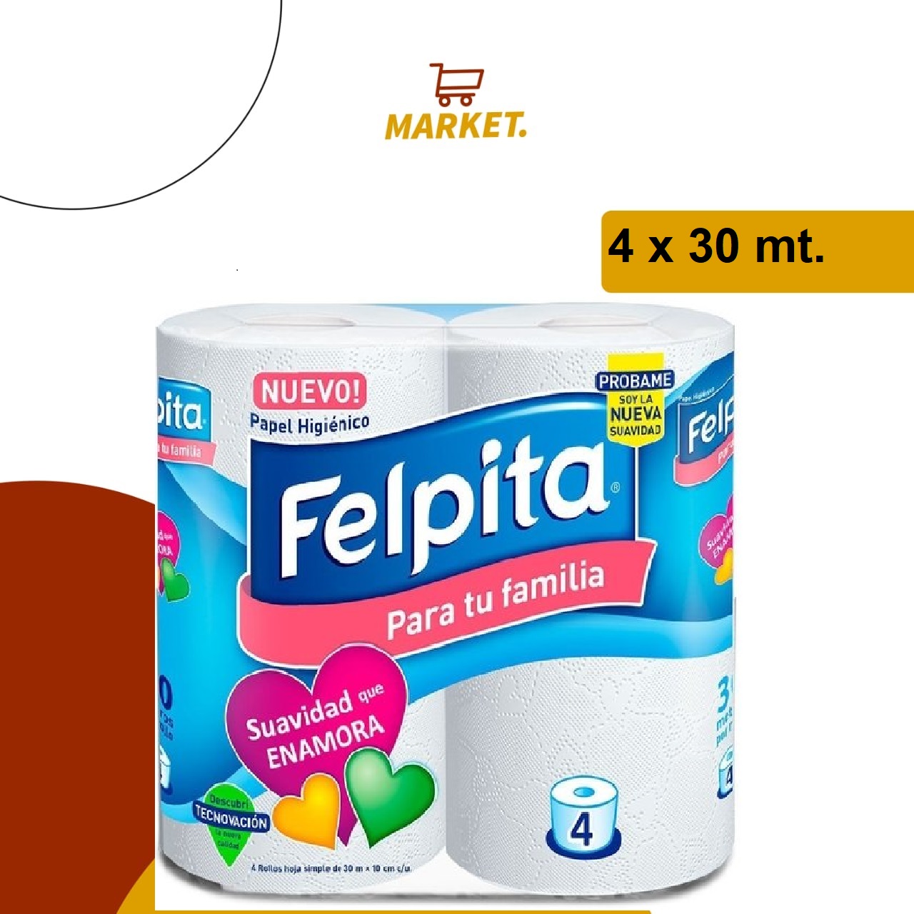 Papel Higienico Felpita 4 X 30 M.