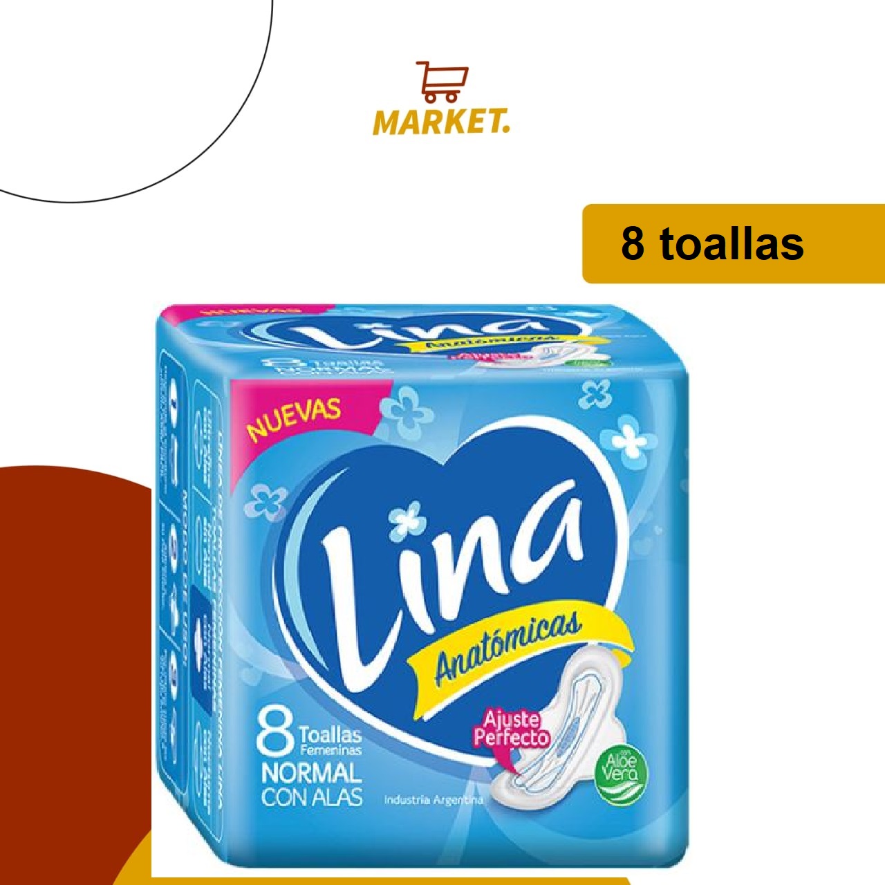 Toallas Fem. Lina C/alas 8 Unidades