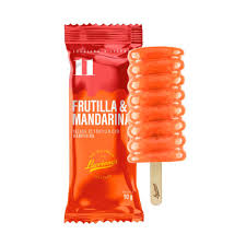 helado frutilla y mandarina