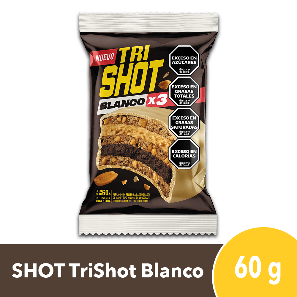 ALFAJOR TRISHOT BLANCO