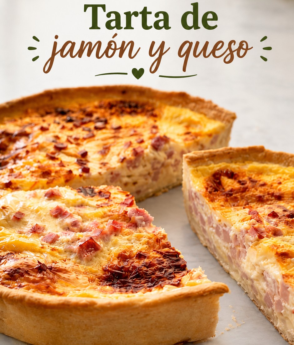 Porción tarta de jamón y queso