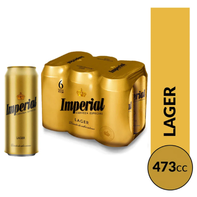 Imperial Lager 473cc. Pack x6u.
