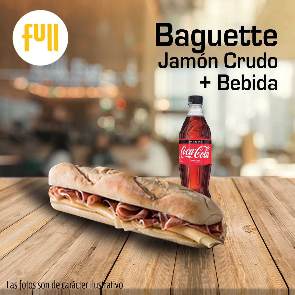 Combo Baguette Jamón Crudo Y Queso