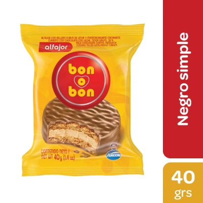 Alfajor Bon o Bon Negro Simple 40gr