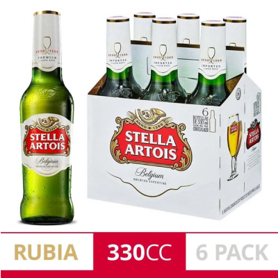 Stella Artois Rubia Porron 330cc Pack x6