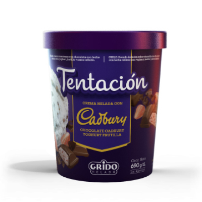 Tentación Cadbury con Yogurt de Frutilla (1lt.)